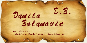 Danilo Bolanović vizit kartica